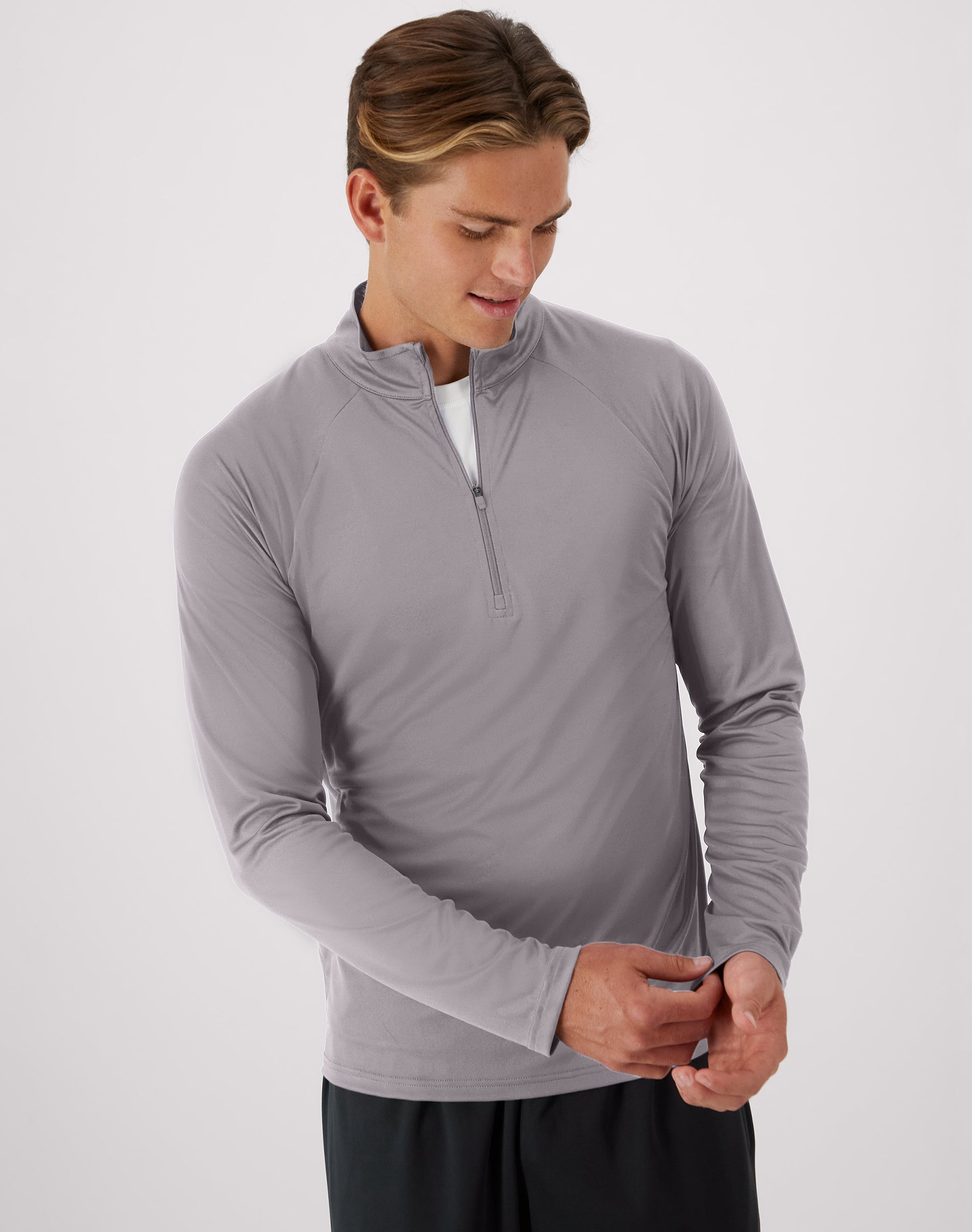 Hanes Cool DRI Men's Quarter Zip Pullover Long Sleeve Cool DRI