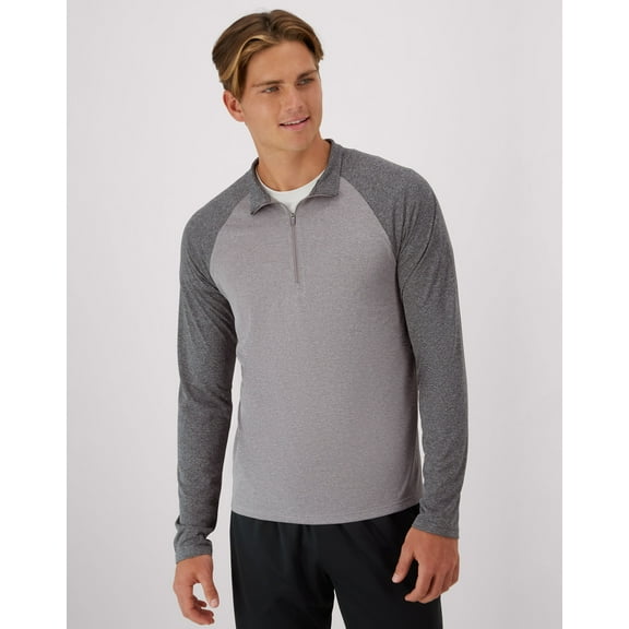 Hanes Cool DRI Men's Quarter Zip Pullover Black/Graphite L
