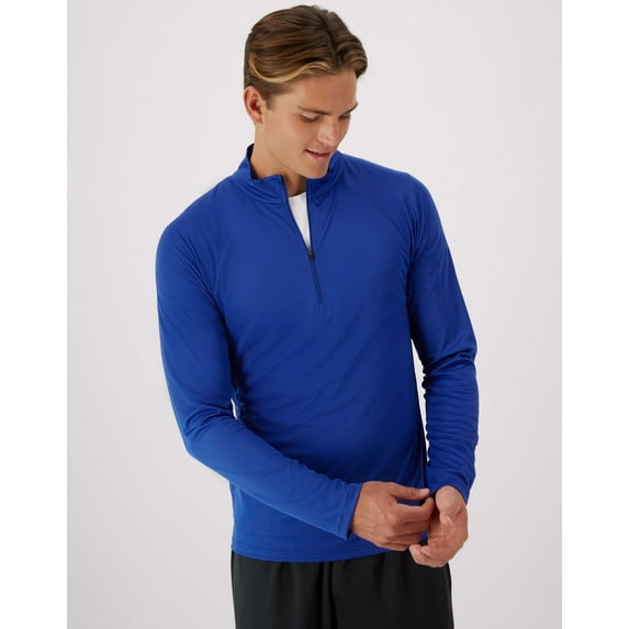 Hanes Cool DRI Men's Quarter Zip Pullover Deep Royal L