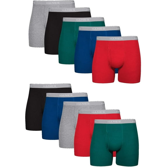 Hanes Men's Cool Dri Tagless Boxer Briefs With Comfort Flex Waistband, Multipack, 10 Pack - Assorted, Small