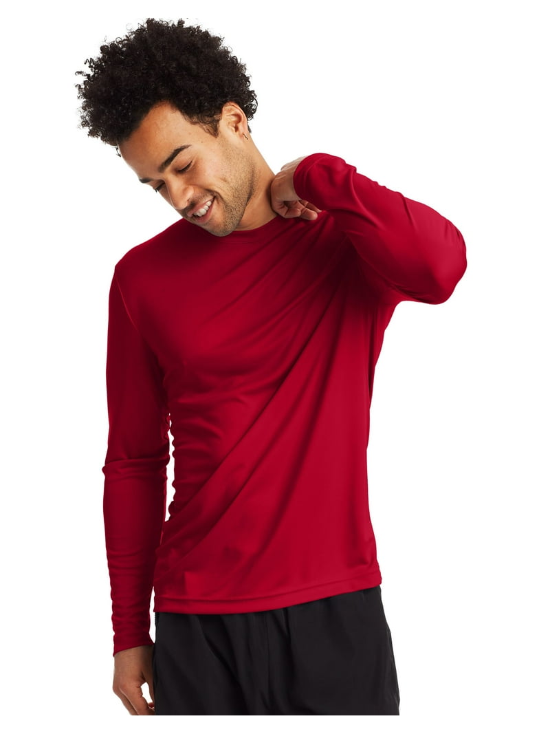 Hanes Men's Cooldri Long Sleeve Performance Tee Value Pack (2-pack