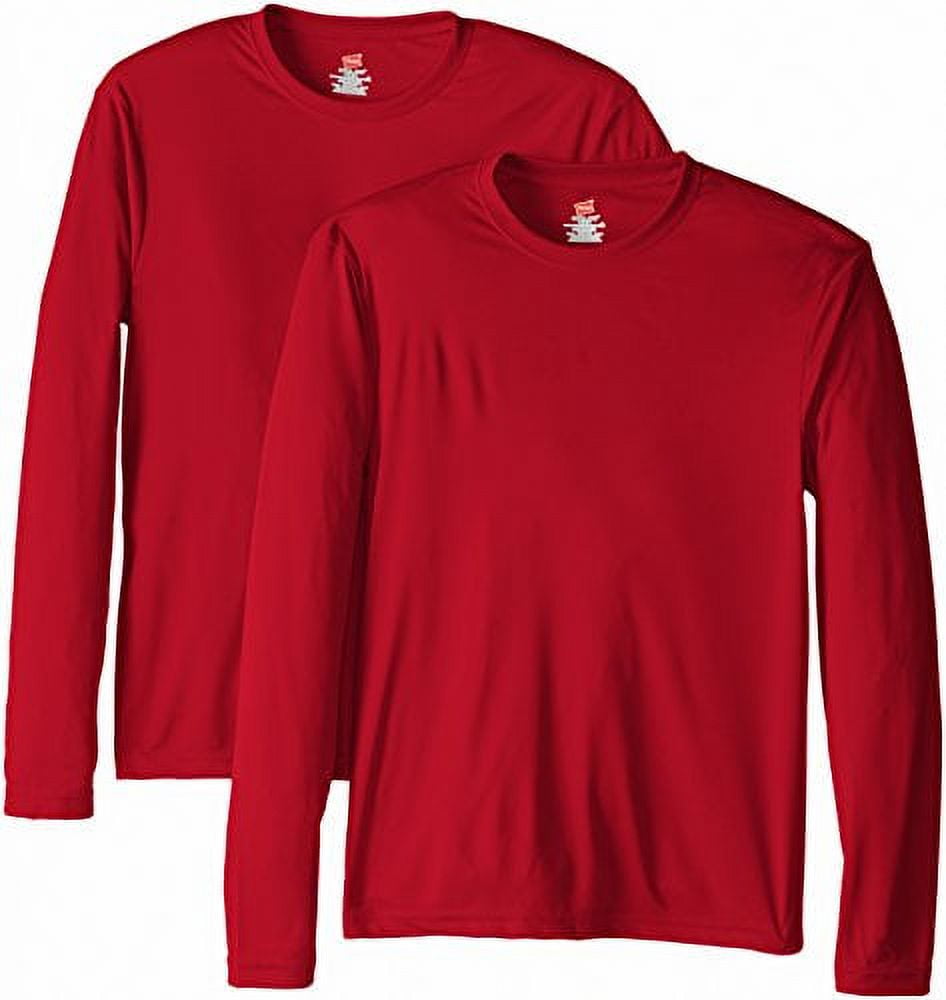 Hanes Men's Cooldri Long Sleeve Performance Tee Value Pack (2-pack)