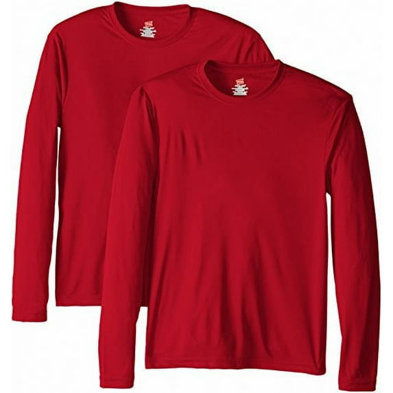 Hanes Men's Cooldri Long Sleeve Performance Tee Value Pack (2-pack)