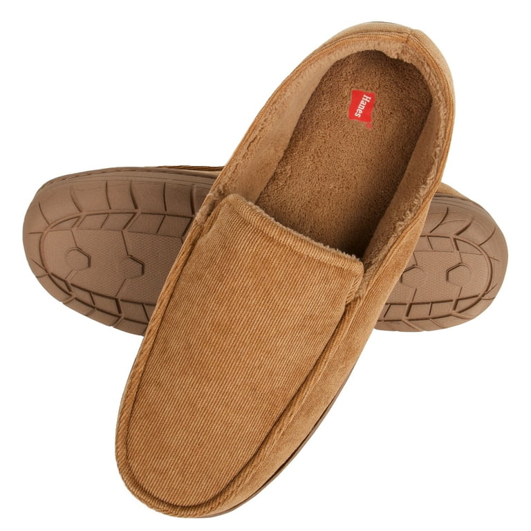 Hanes Men s Corduroy Venetian Slipper Shoe Memory Foam with