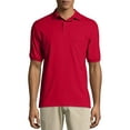 thumbnail image 1 of Hanes Men's Cotton-Blend EcoSmart Jersey Polo with Pocket, 1 of 6