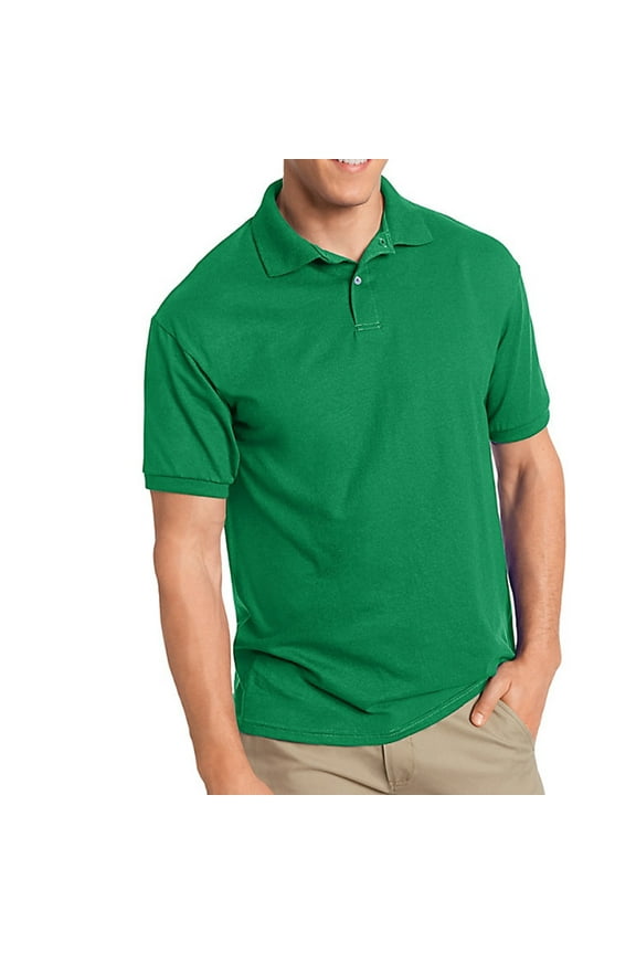 Men's Cotton-Blend Ecosmart&Reg; Jersey Polo , 054 , Kelly Green , Large