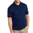thumbnail image 1 of Hanes Men's Cotton-Blend Ecosmart&Reg; Jersey Polo , 054 , Navy , Medium, 1 of 1