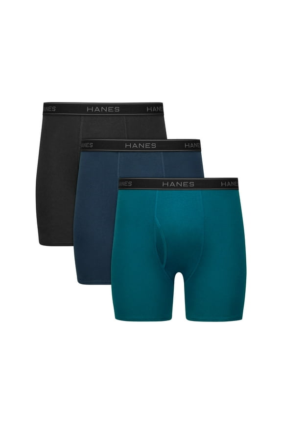Men's Cotton Boxer Brief pack, Moisture-Wicking, 3-pack