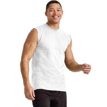 Hanes Men's Cotton Muscle Tank, 3-Pack White S