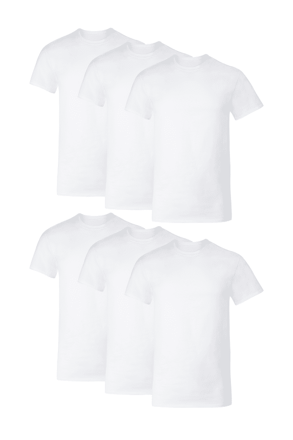 Men's Cotton Stretch Undershirt Pack, Moisture-Wicking, 6-Pack
