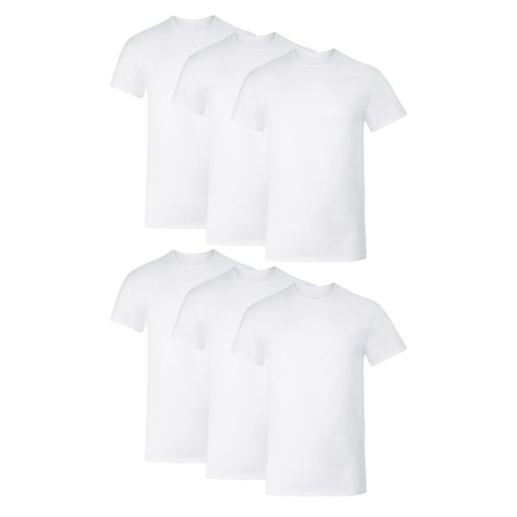 Hanes Men's Cotton Stretch Undershirt Pack, Moisture-Wicking, 6-Pack