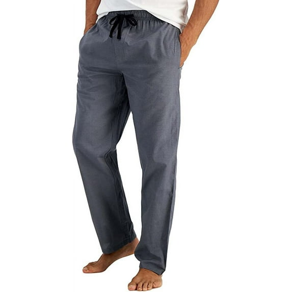 Hanes Men's Cotton Woven Pajama Pant, Grey, Large