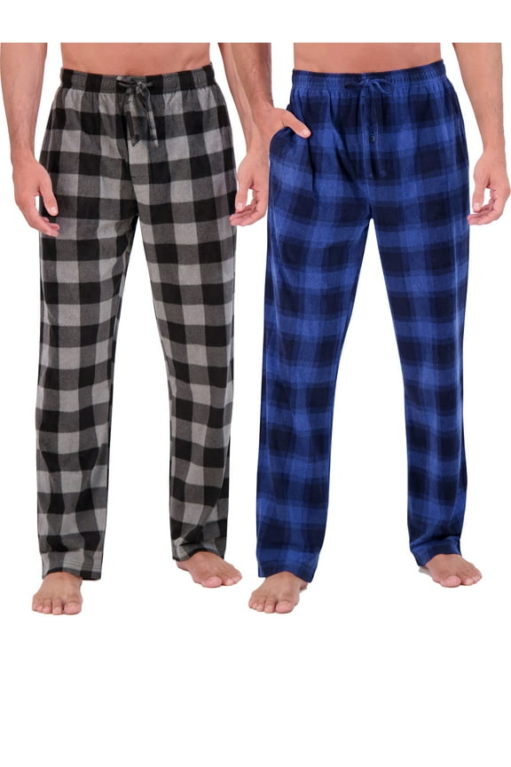 Men's Cozy Microfleece Pajama Sleep Pants, 2-Pack, Sizes S-2XL