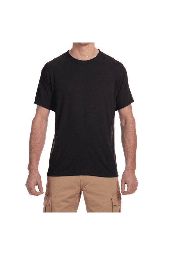 Men's Crew Neck Perfect-T T-Shirt, Short Sleeve Casual Blank Tee, Black, 2XL