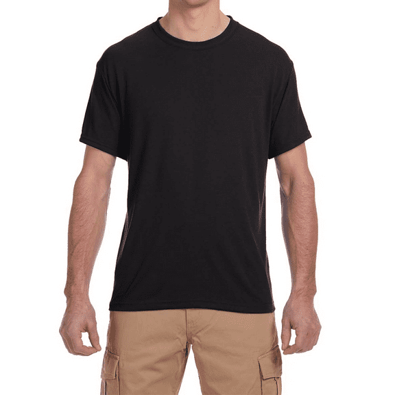 Hanes Men's Crew Neck Perfect-T T-Shirt, Short Sleeve Casual Blank Tee, Black, XL
