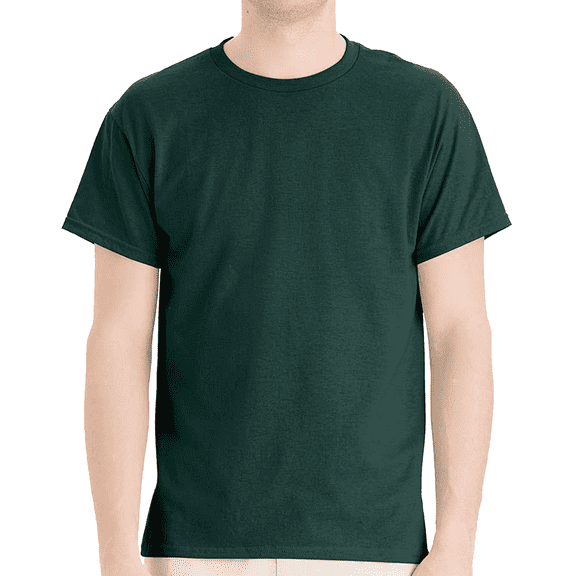 Hanes Men's Crew Neck Perfect-T T-Shirt, Short Sleeve Casual Blank Tee, Deep Forest, M