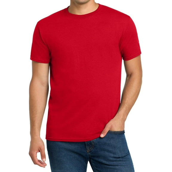 Hanes Men's Crew Neck Perfect-T T-Shirt, Short Sleeve Casual Blank Tee, Deep Red, S