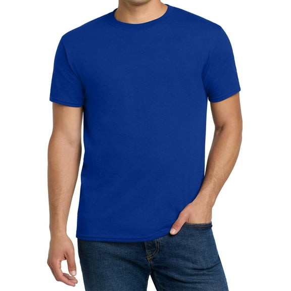 Hanes Men's Crew Neck Perfect-T T-Shirt, Short Sleeve Casual Blank Tee, Deep Royal, M