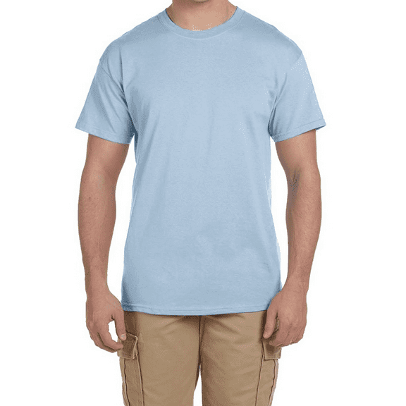 Hanes Men's Crew Neck Perfect-T T-Shirt, Short Sleeve Casual Blank Tee, Light Blue, XL