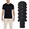 thumbnail image 1 of Hanes Men’s Crewneck T-Shirt, Essential 100 Cotton Short Sleeve Tee,6 Pack with Black, 4XL, 1 of 5