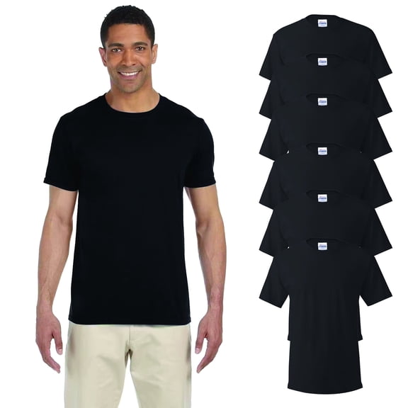 Hanes Men’s Crewneck T-Shirt, Essential 100 Cotton Short Sleeve Tee,6 Pack with Black, M