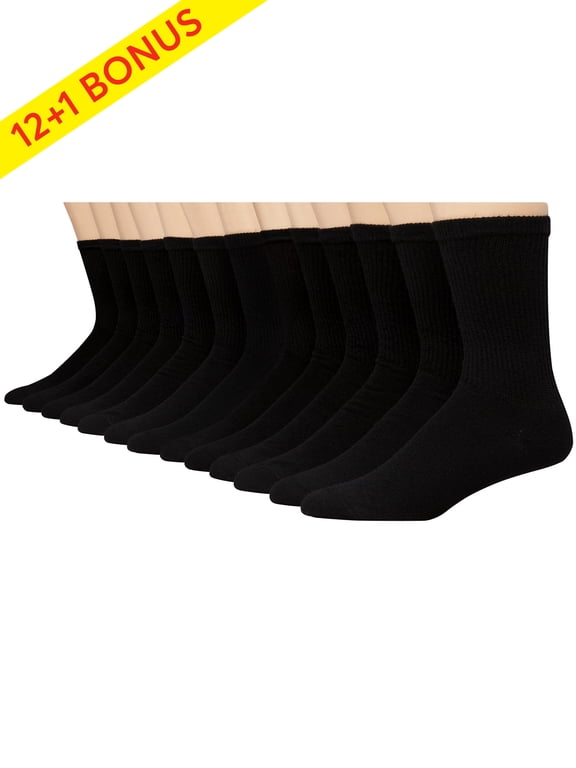Men's Cushion FreshIQ Crew Socks 12 + 1 Bonus Pack