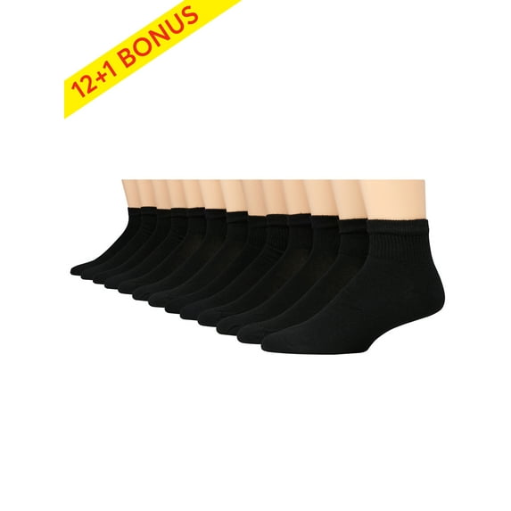 Hanes Men's Cushion FreshIQ X-Temp Ankle Socks, 12 + 1 Bonus Pack