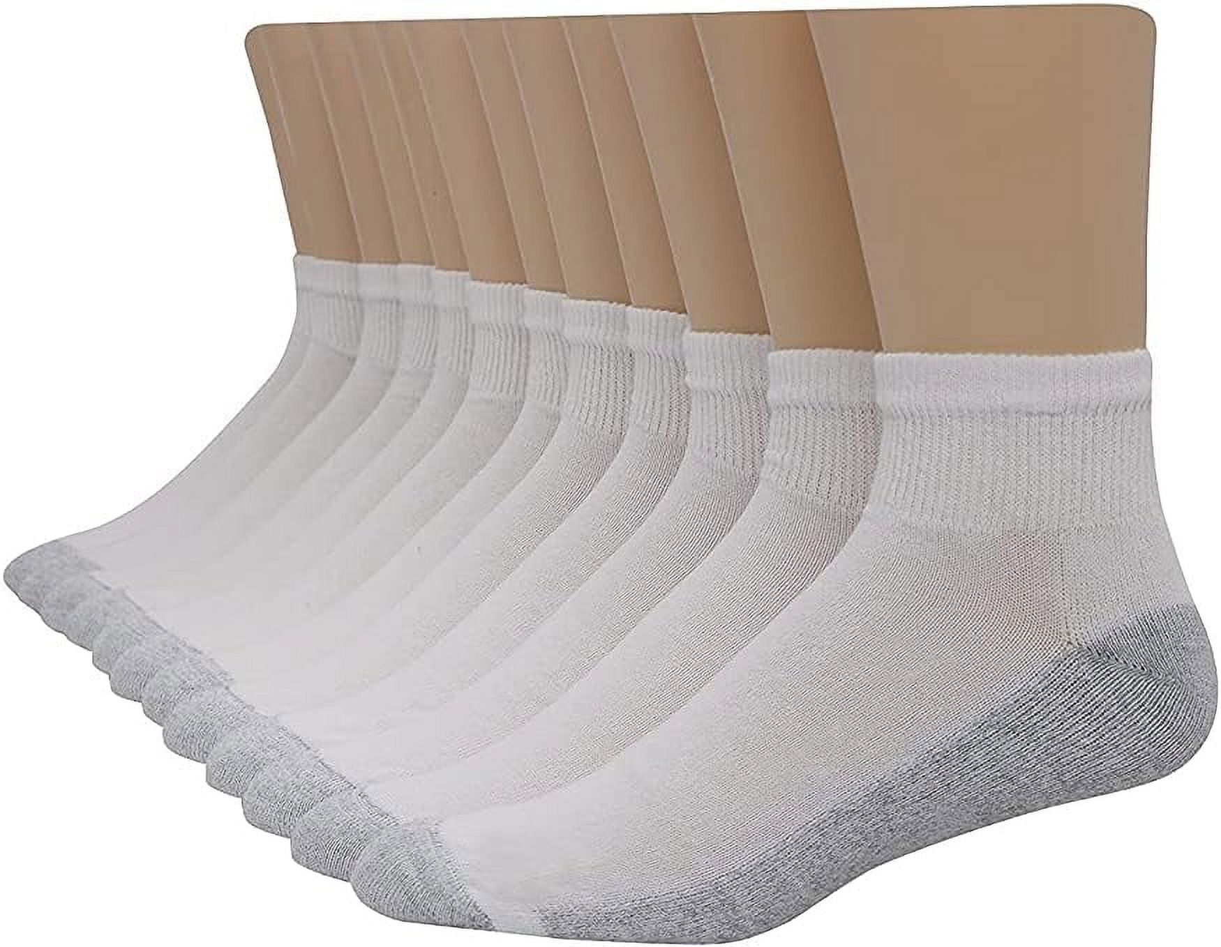 Hanes Men's Double Tough Ankle Socks, 12-Pack, White, 6-12 - M1100