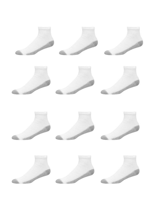 Hanes Men's Double Tough Durability Ankle Socks, 12-Pack, Size 6-12