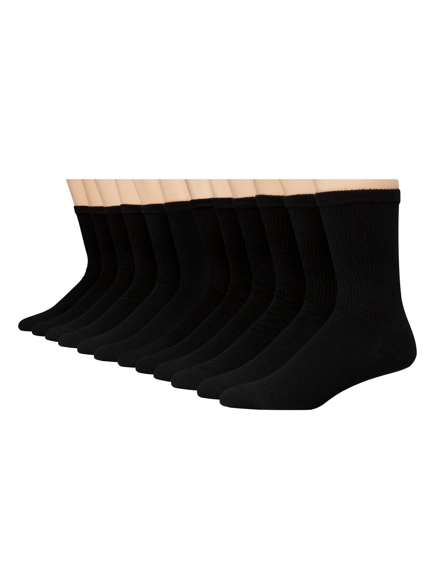 Hanes Men's Double Tough Durability Crew Socks, Big & Tall, 12-Pack, Size 12-14
