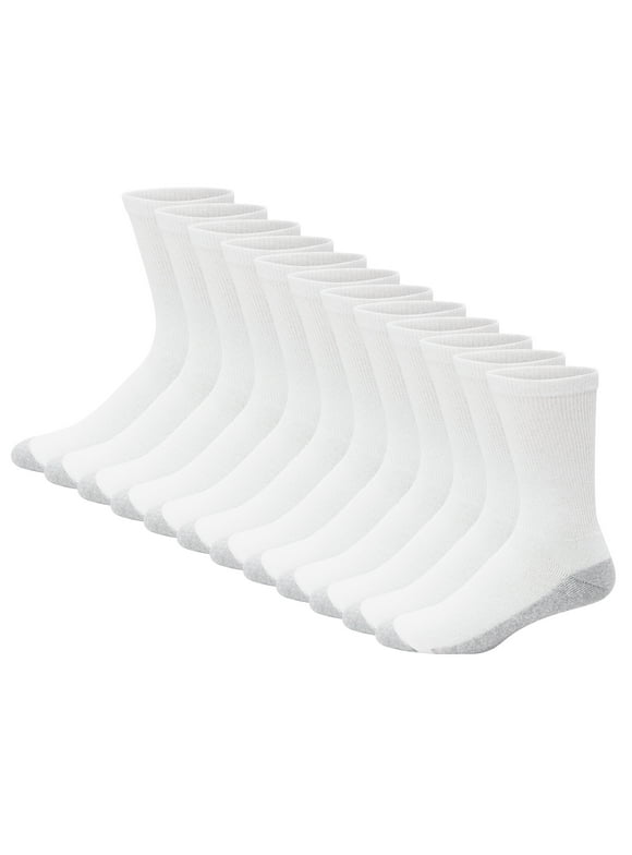 Men's Double Tough Durability Crew Socks, 12-pack