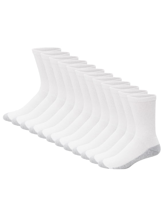 Men's Double Tough Durability Crew Socks, 12-Pack, Size 6-12