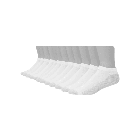 Hanes Men's Double Tough Durability Low Cut Cushion Socks, 12-Pack