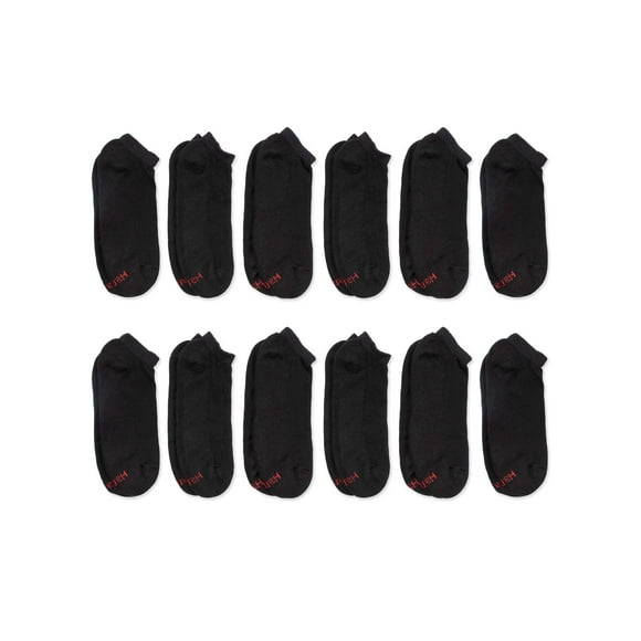 Hanes Men's Double Tough Durability Low Cut Cushion Socks, 12-Pack