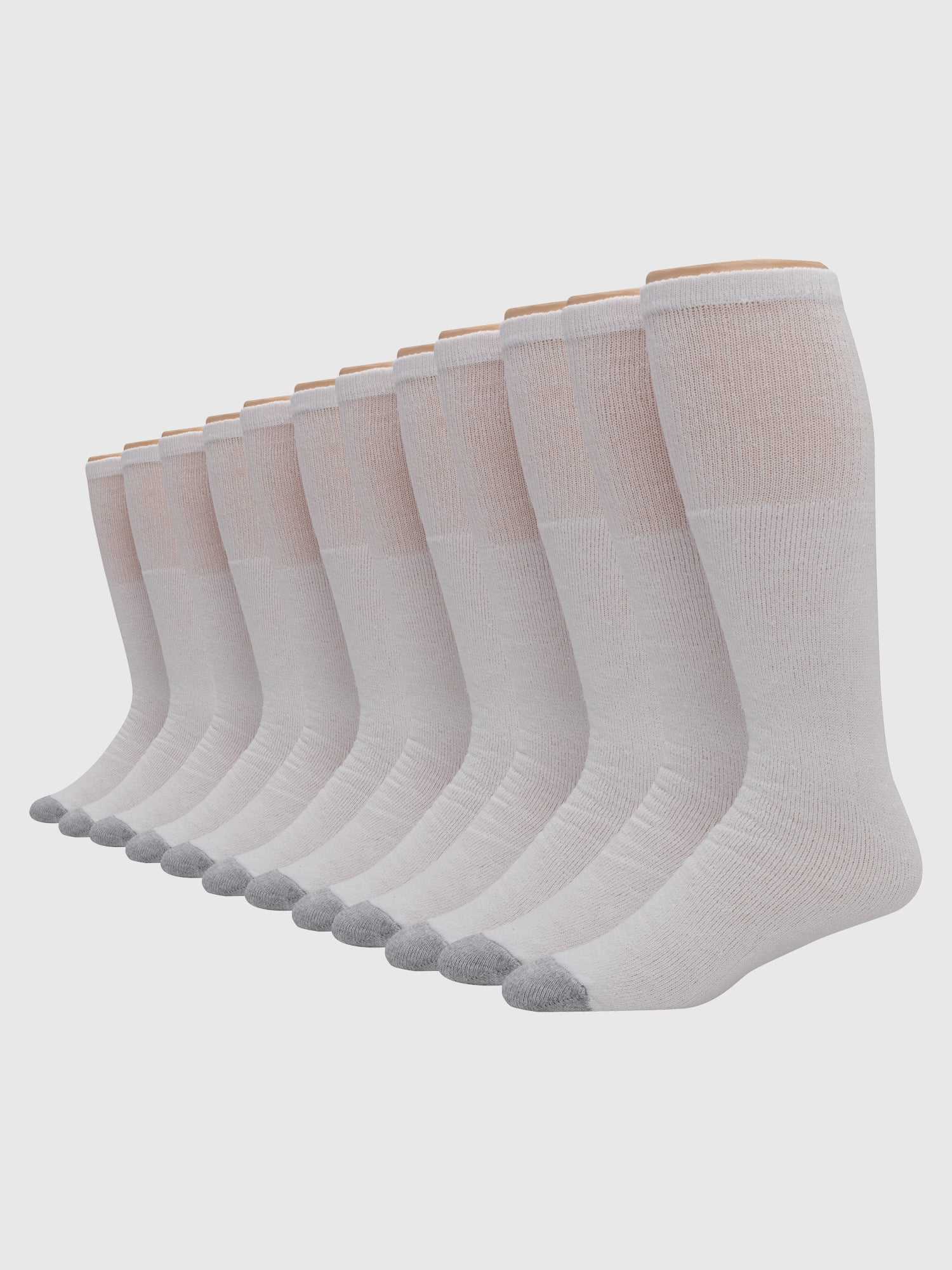 Hanes Men's Double Tough Durability Over-the-Calf Socks, 12-Pack, Size 6-12