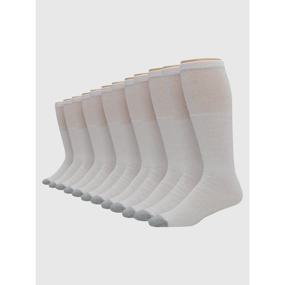 Hanes Men's Double Tough Durability over-The-Calf Tube Socks, 12-pack