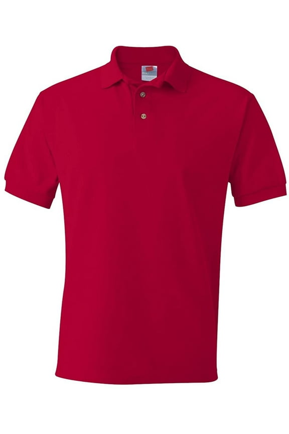 Men's EcoSmart ComfortSoft Blended Jersey Sport Polo Shirt, Deep Red, Small