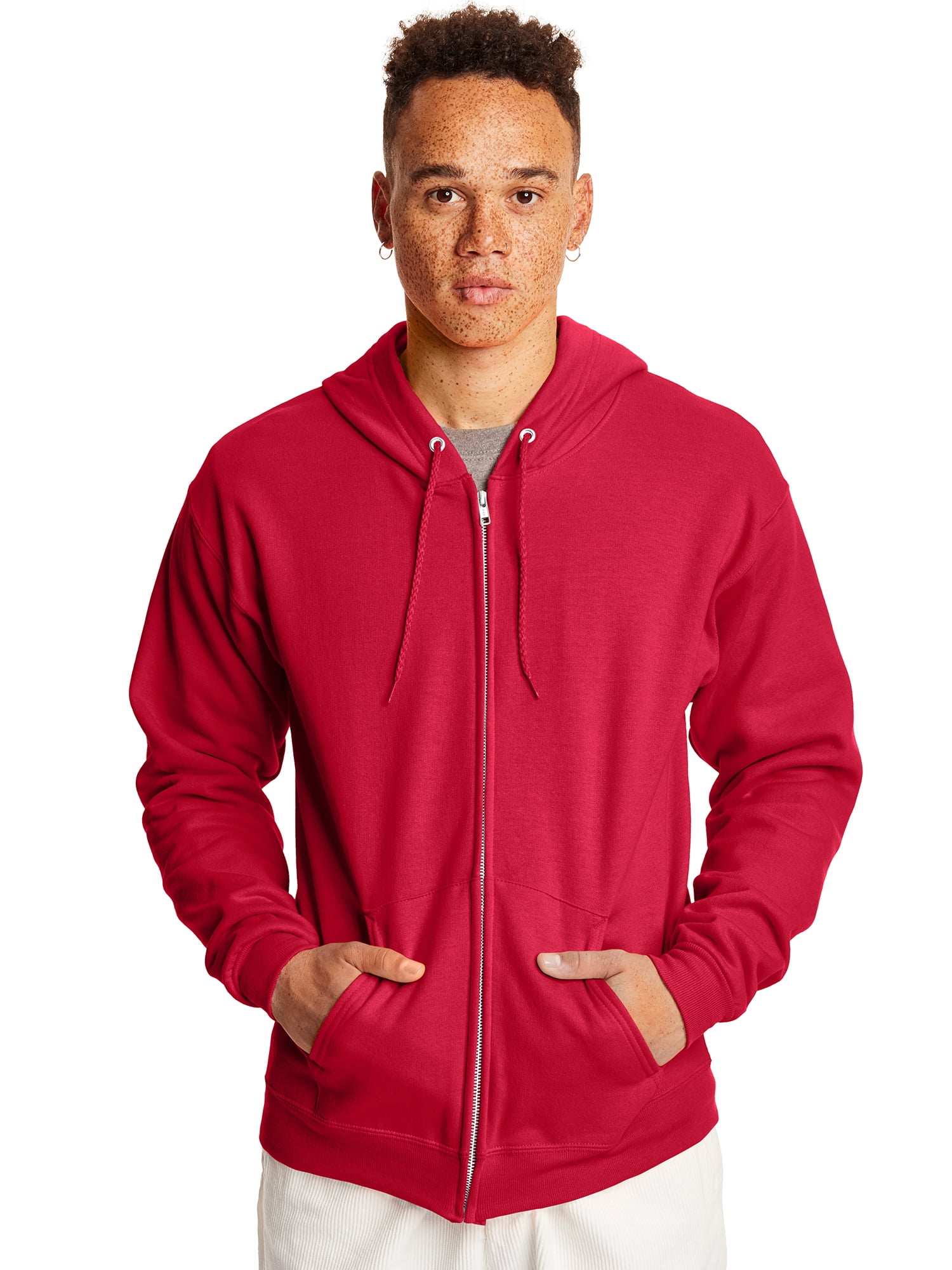 Hanes Men's EcoSmart Fleece Zip-up Hoodie, up to Size 3XL - Walmart.com