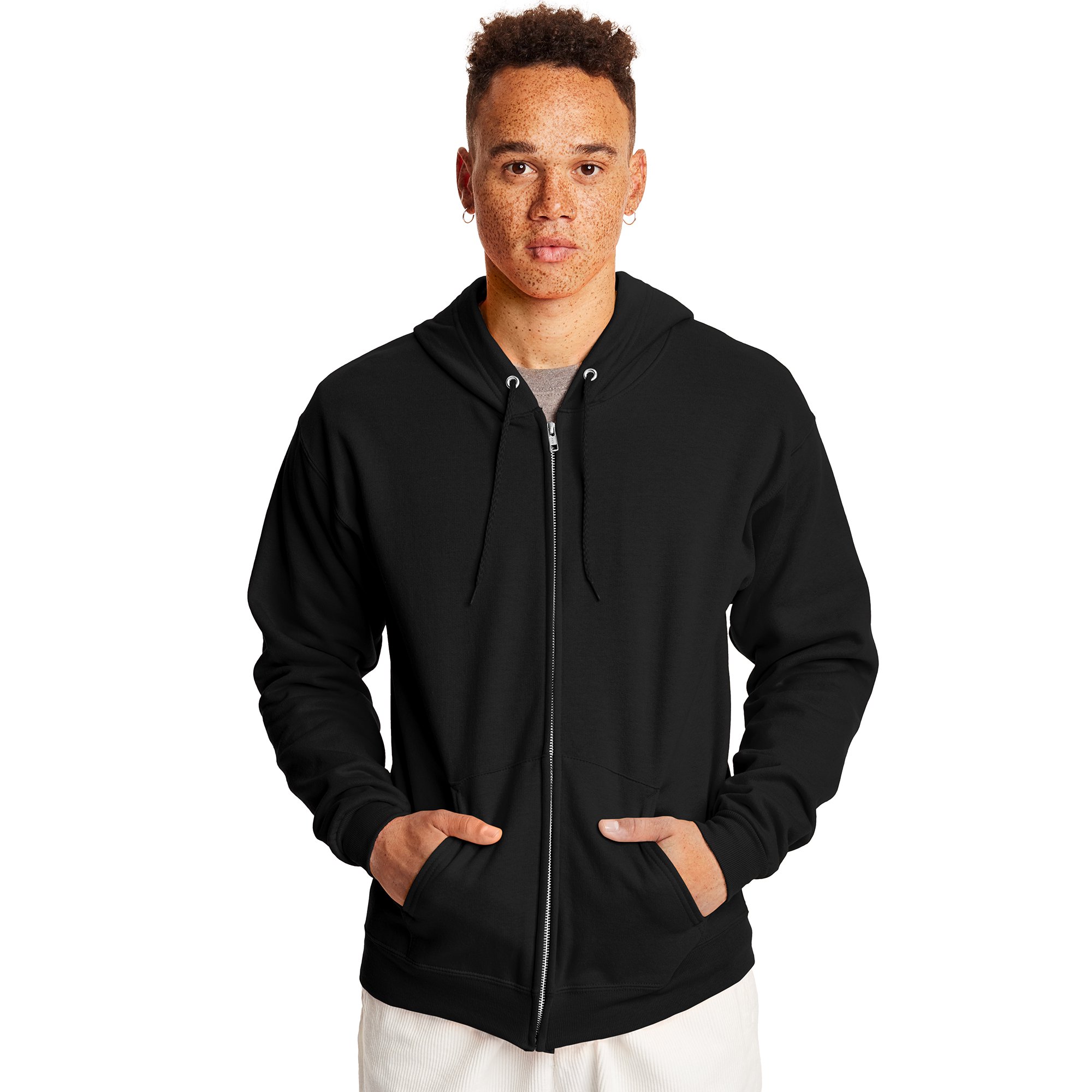 Hanes Men's EcoSmart Fleece Zip-up Hoodie, up to Size 3XL - Walmart.com