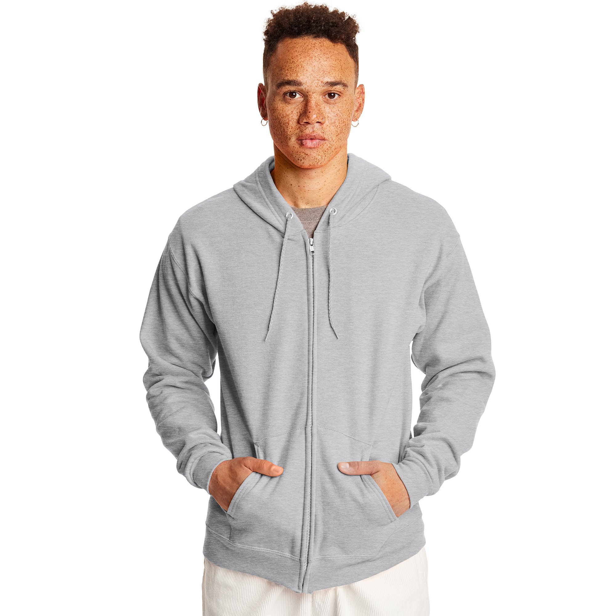 Hanes Men's EcoSmart Fleece Zip-up Hoodie, up to Size 3XL - Walmart.com