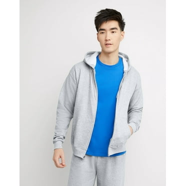 Hanes EcoSmart Unisex Full-Zip Fleece Hoodie Ash S
