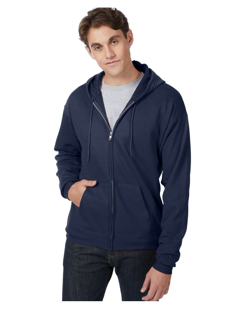 Hanes Men's EcoSmart Full-Zip Fleece Hoodie Sizes S-3XL Cozy