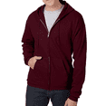 thumbnail image 1 of Hanes Men's EcoSmart Full-Zip Hooded Sweatshirt, Long Sleeve Pullover Pocket Hoodie, Maroon, 3XL, 1 of 5