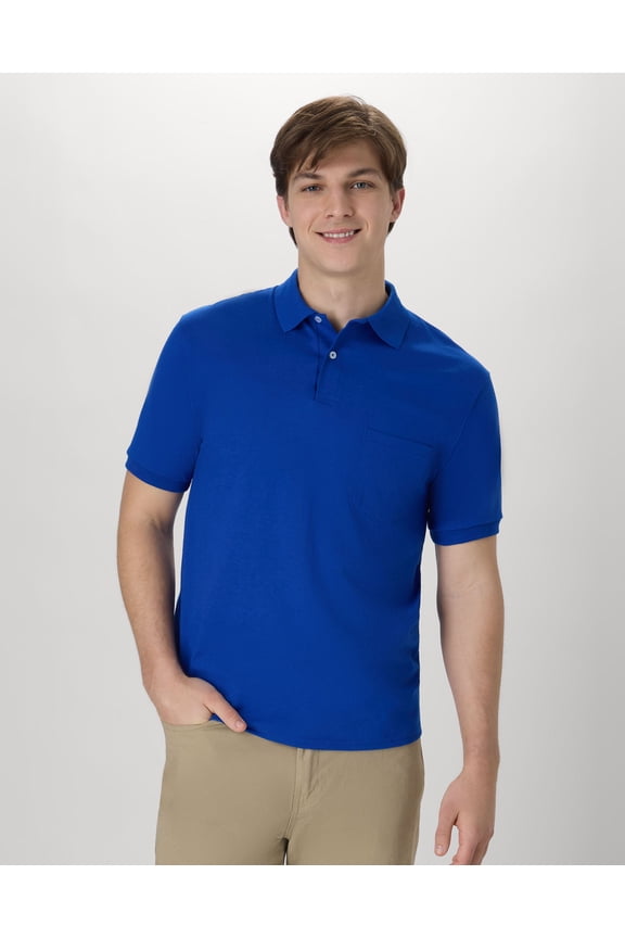 EcoSmart Men's Pocket Polo Shirt, 2-Pack Deep Royal XL