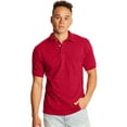 thumbnail image 1 of Hanes EcoSmart Men's Pocket Polo Shirt, 2-Pack Deep Red L, 1 of 3