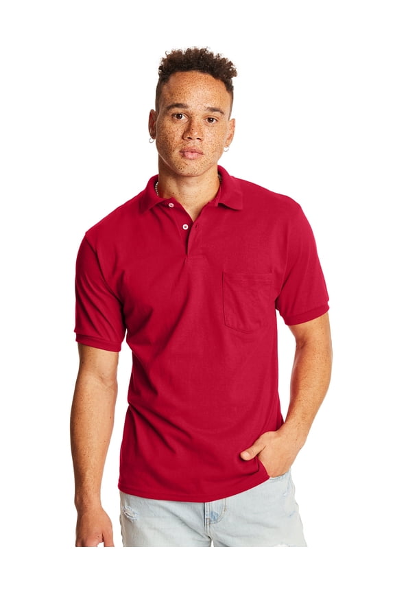 EcoSmart Men's Pocket Polo Shirt, 2-Pack Deep Red XL