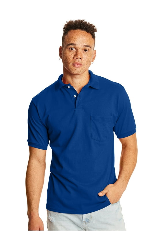 EcoSmart Men's Pocket Polo Shirt, 2-Pack Deep Royal L