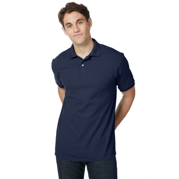 Hanes EcoSmart Men's Polo Shirt (Big & Tall Sizes Available) Navy XL