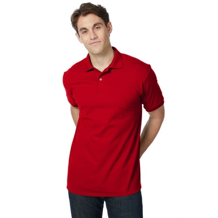 Hanes EcoSmart Men's Polo Shirt (Big & Tall Sizes Available) Deep Red 3XL