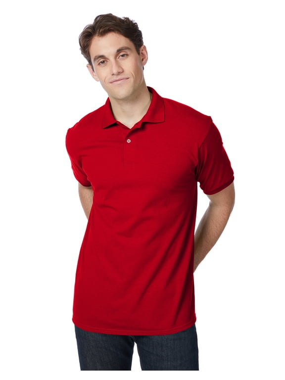 Polo Shirt Men's Cotton-Blend EcoSmart Jersey Golf Tee Sport Comfort Collared